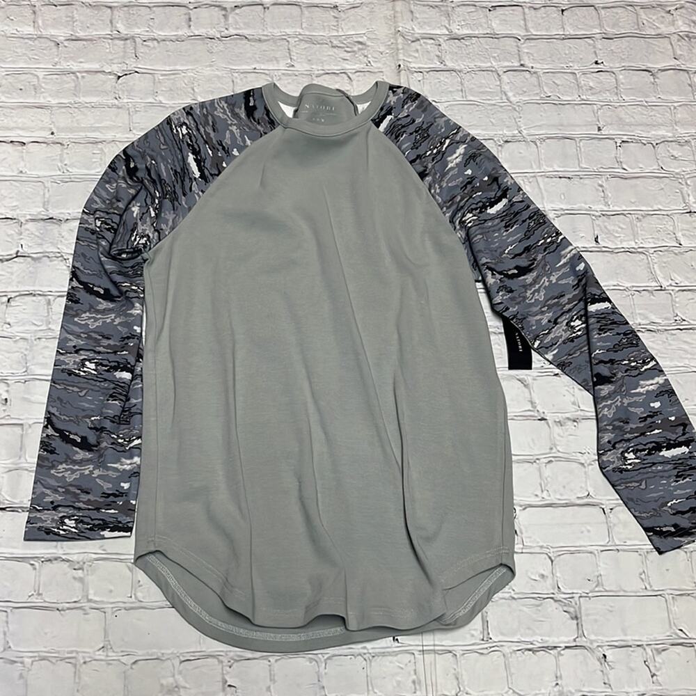 NWT Natori Kaede Jersey Raglan Crewneck Long Sleeve Top M